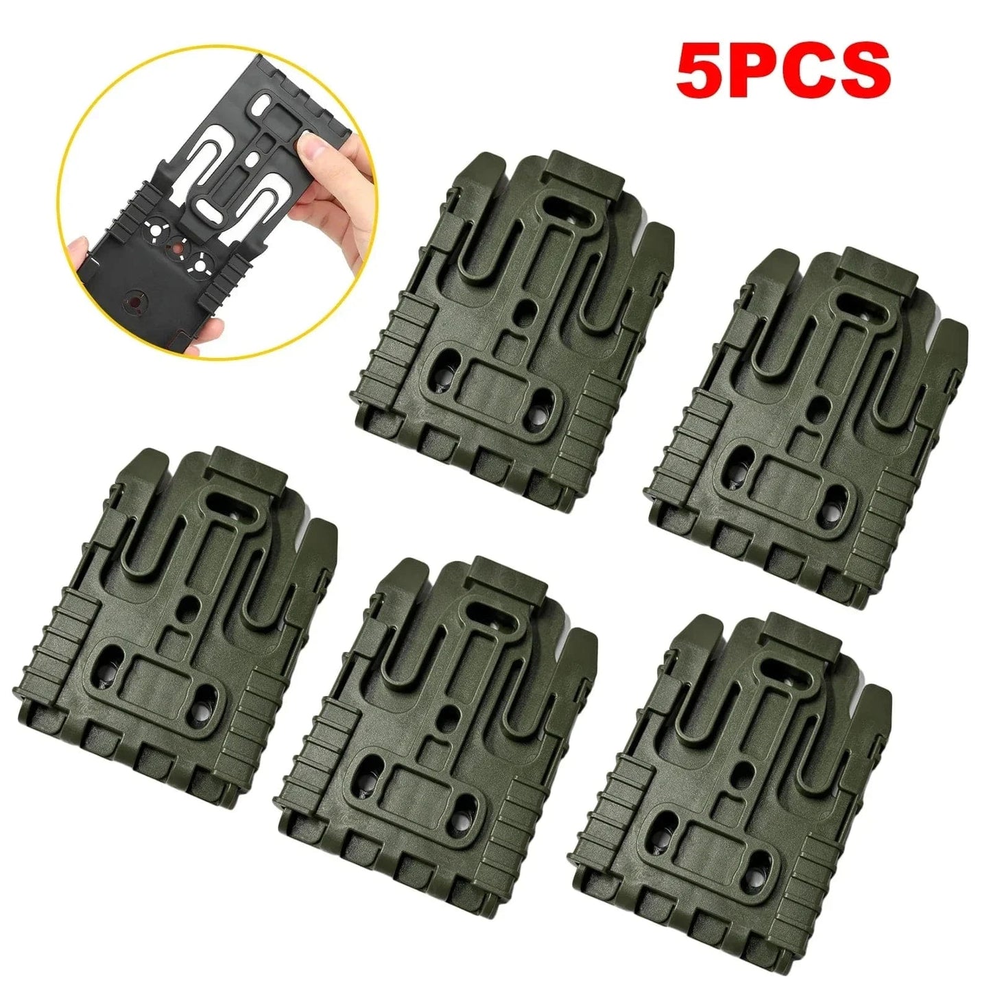 1/2/5 QLS Quick Locking System Kits for Glock 17 19 Beretta M92 Pistol Holster Case Adapter with QLS 19 22 Hunting Accessories 5PCS Green
