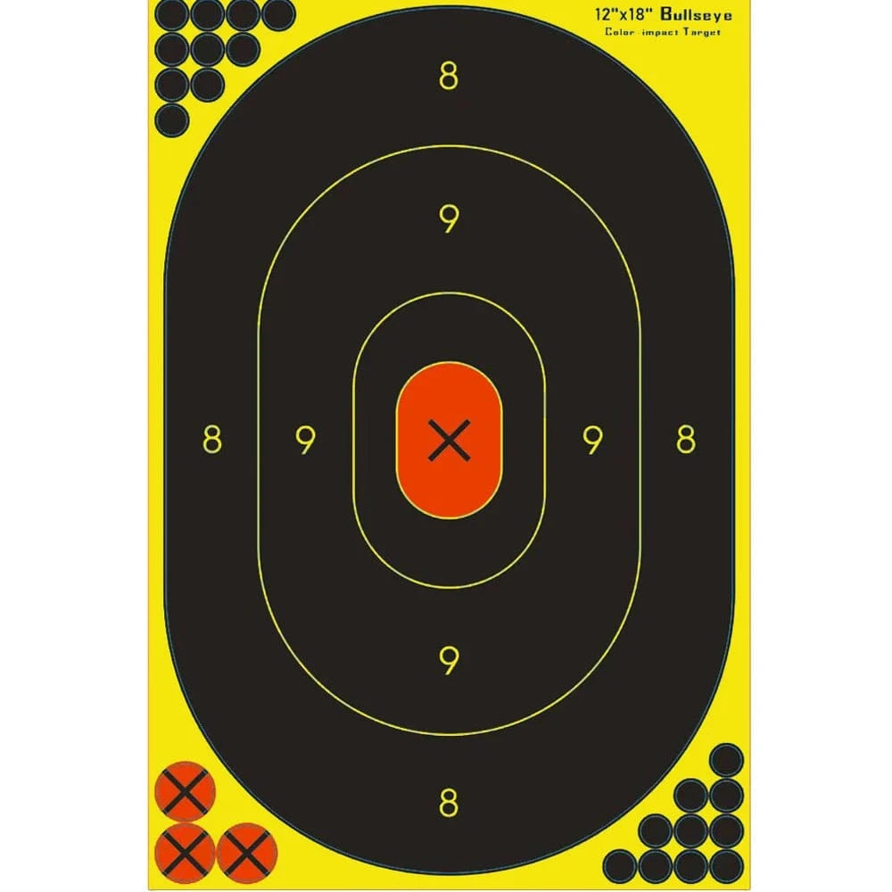 12"X18" Self-Adhesive Splatter Splash & Reactive(Color Impact) Shooting Sticker Targets(Black Athletic Track Pattern) 10 Pcs