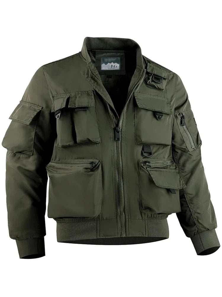 2023 Fall And Winter Men's Casual Versatile Trend Outdoor Military Cross-Country Sports Windproof Waterproof Tactical Jacket Army Green 8809 / Asian 6XL (95-100KG)