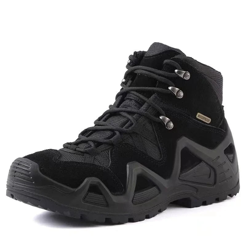 2025 Mid Cut Camouflage Mens Boots Anti-slip Warm Tactical Desert Shoes Women Trekking Mountain Outdoor Train Footwear Mid Black / 39