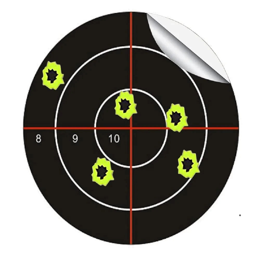 3"/7.50cm Self-Adhesive Splatter Splash & Reactive(Colors Impact) Shooting Sticker Targets(Red Cross) 100Pcs per Pack