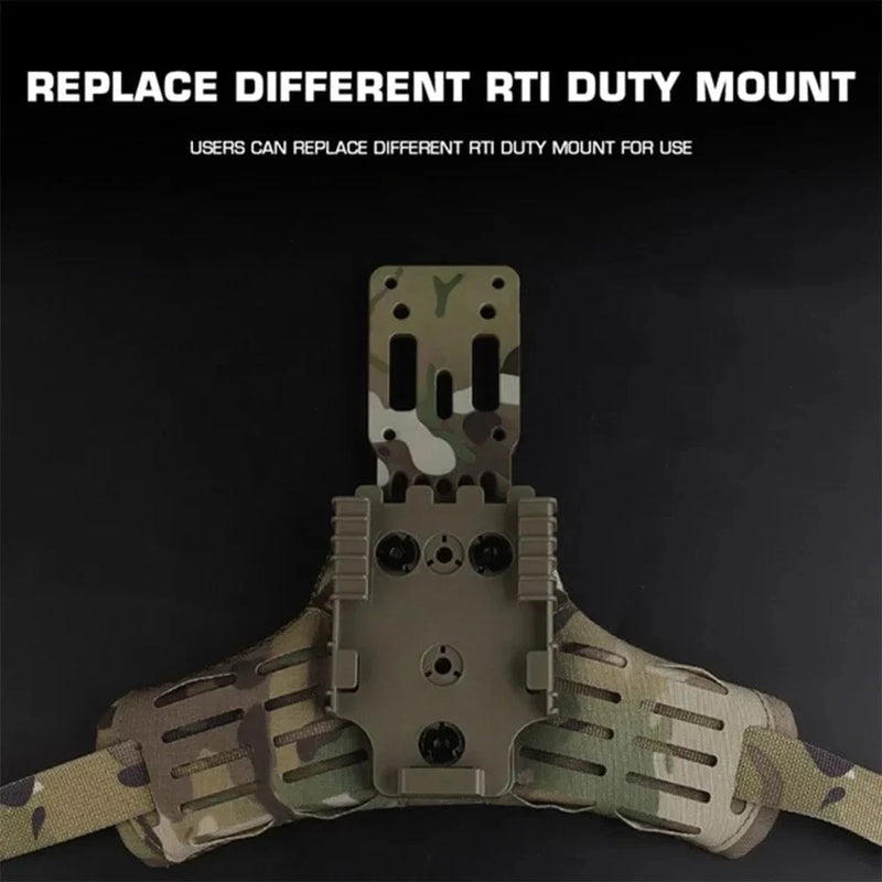 3-Hole Side Kick Holster Pad ARC Lower Plate Accessories for Tactical UBL MHA QLS MOLLE Leg Band Hunting 9mm .22LR Speed Loader