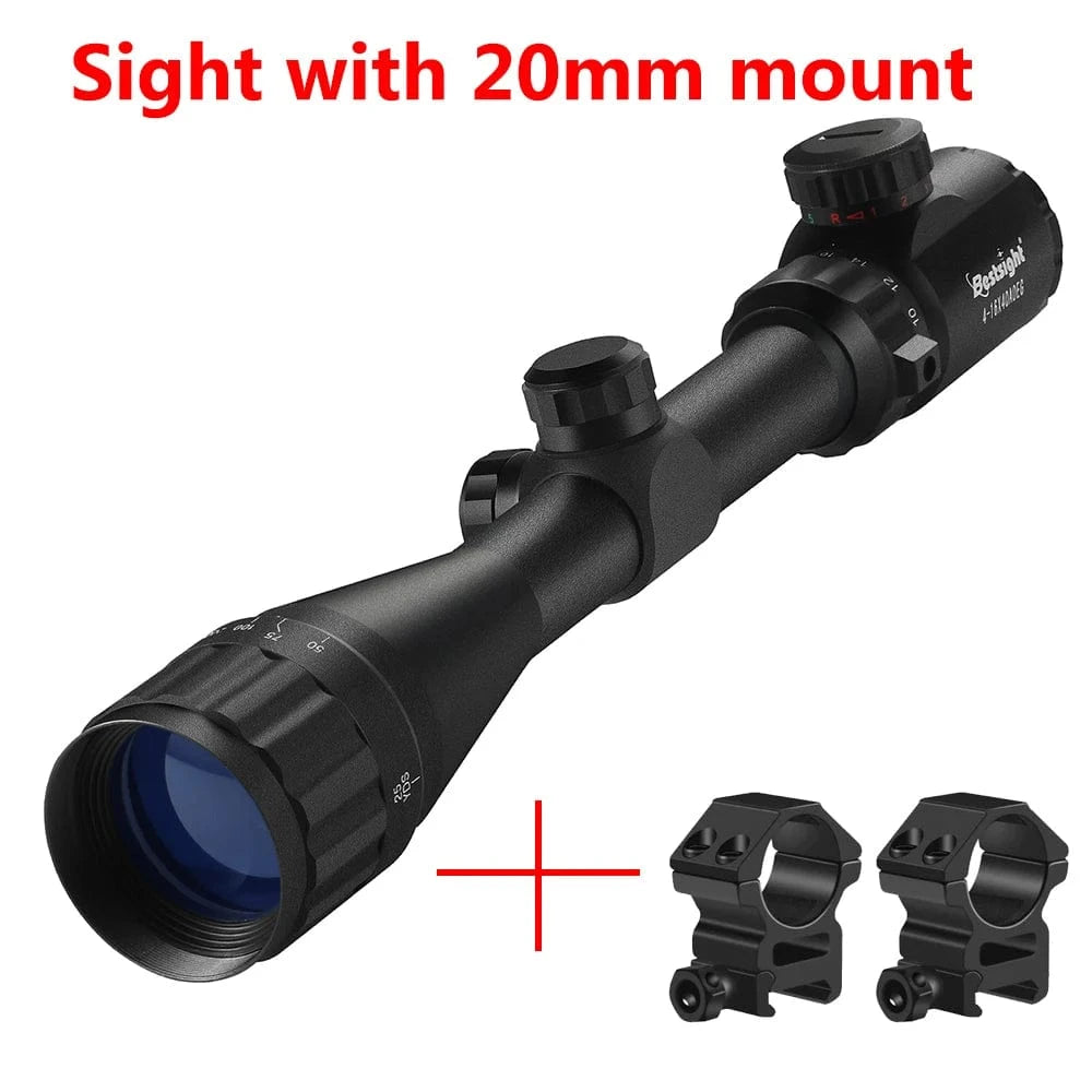 4-16X40 AOEG Rifle Scopes Red and Green Illuminated Hunting Scopes Tactical Optical Scope Riflescopes Airsoft Sight sight with 20mm / spain