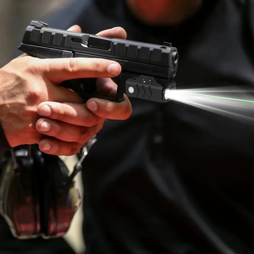 800LumensTactical LED Flashlight Weapon Gun Light Combo Red Green Sight Magnetic Charging Airsoft Hunting Light for 20mm Rail