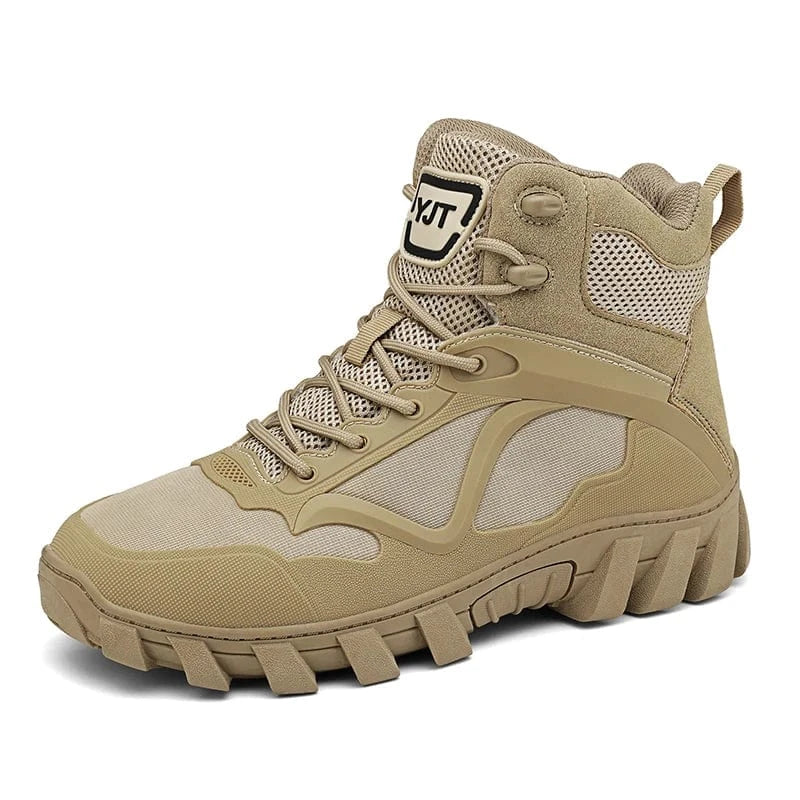 Autumn Men's Boots Breathable Hiking Boots Men's Outdoor Desert Training Boots Non-Slip High Top Boots Men's Plus Size Sneakers Sand color / 44