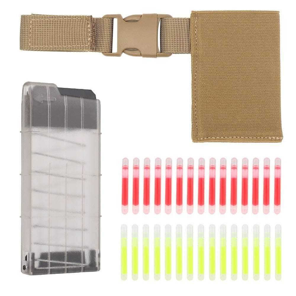 Bâton lumineux rouge/vert + accessoires Marron