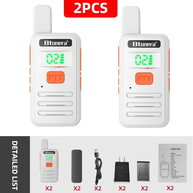 Btonera T1 Mini Walkie Talkie pmr 446 Profesional Walkie Talkies Largo Alcance mini Radio Wolkie Tokie Walkies de Largo Alcance White / US