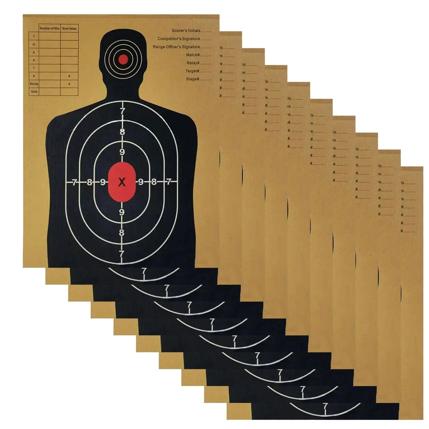 Cibles humaine carton 40x33 cm 10pcs 10pcs type 2