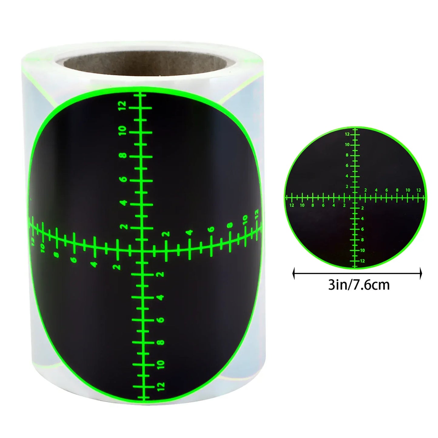 Digital Red Green Ruler Code Shooting Practice Splash Target Stickers Shooting Target Training Supplies Stickers Fluorescent Color Labels (Can Be Used for Real Guns to Practice with Air Gun Practice) 00371