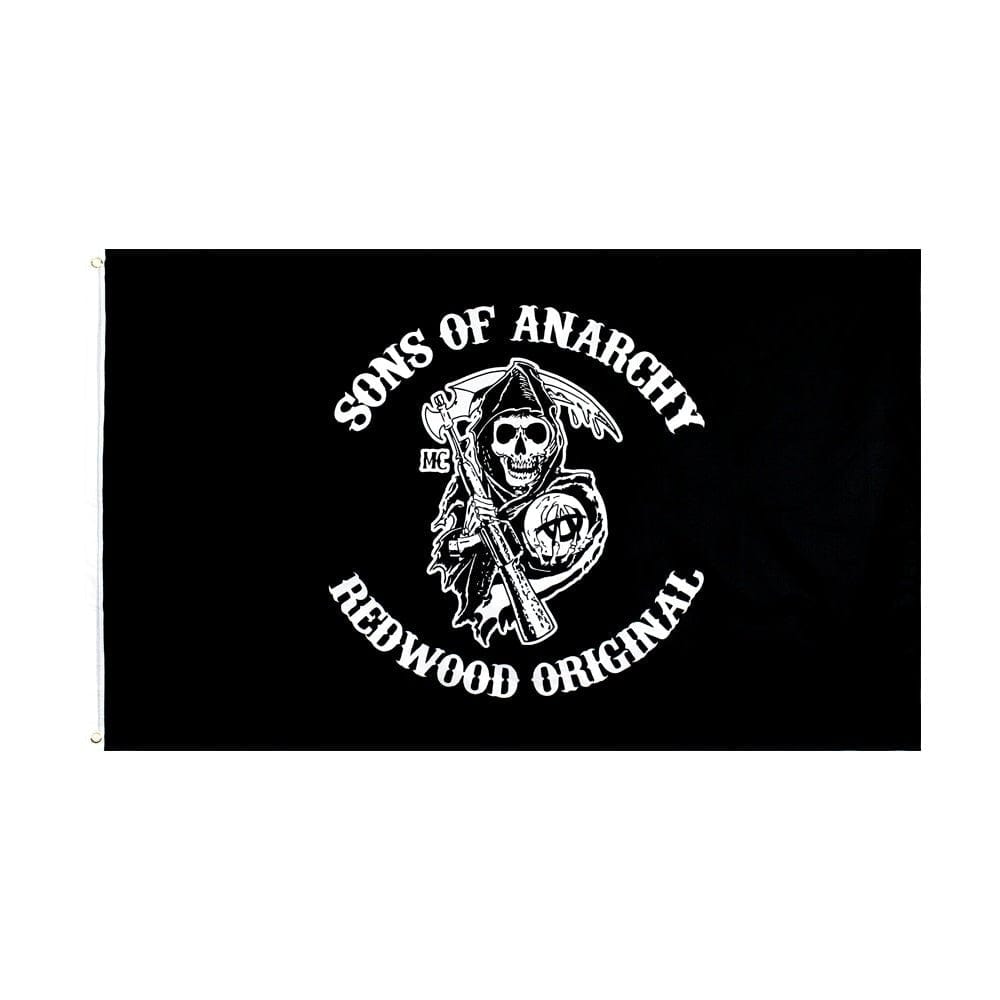 Flaggenfritze® Balkonflagge Anarchy Anarchie Rot – 90x150 Cm, 100% Polyester, Mit 4 Metallösen