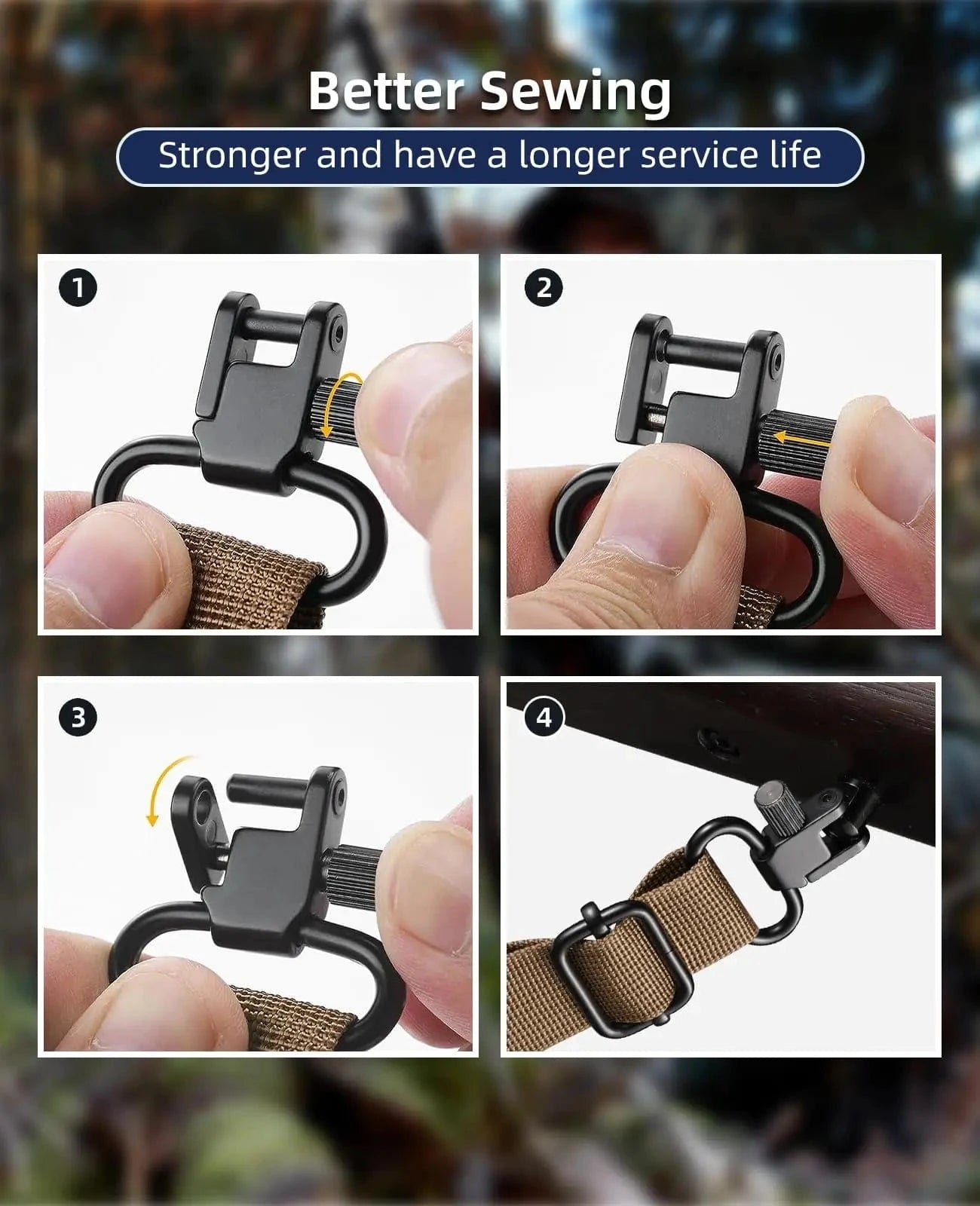 EZshoot Two Point Sling with Removable Swivels Rifle with Comfortable Neoprene Padded Gun Sling Strap for Outdoors A SET OF ITEM