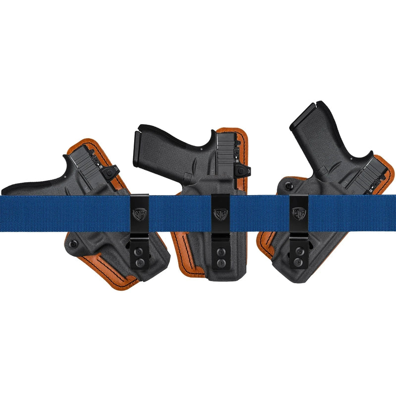 G43X Holster with Comfort Foam Pad IWB Kydex Leather Hybrid Holster for Glock 43 43X 48 Red Dot Optic Internal Concealed Carry