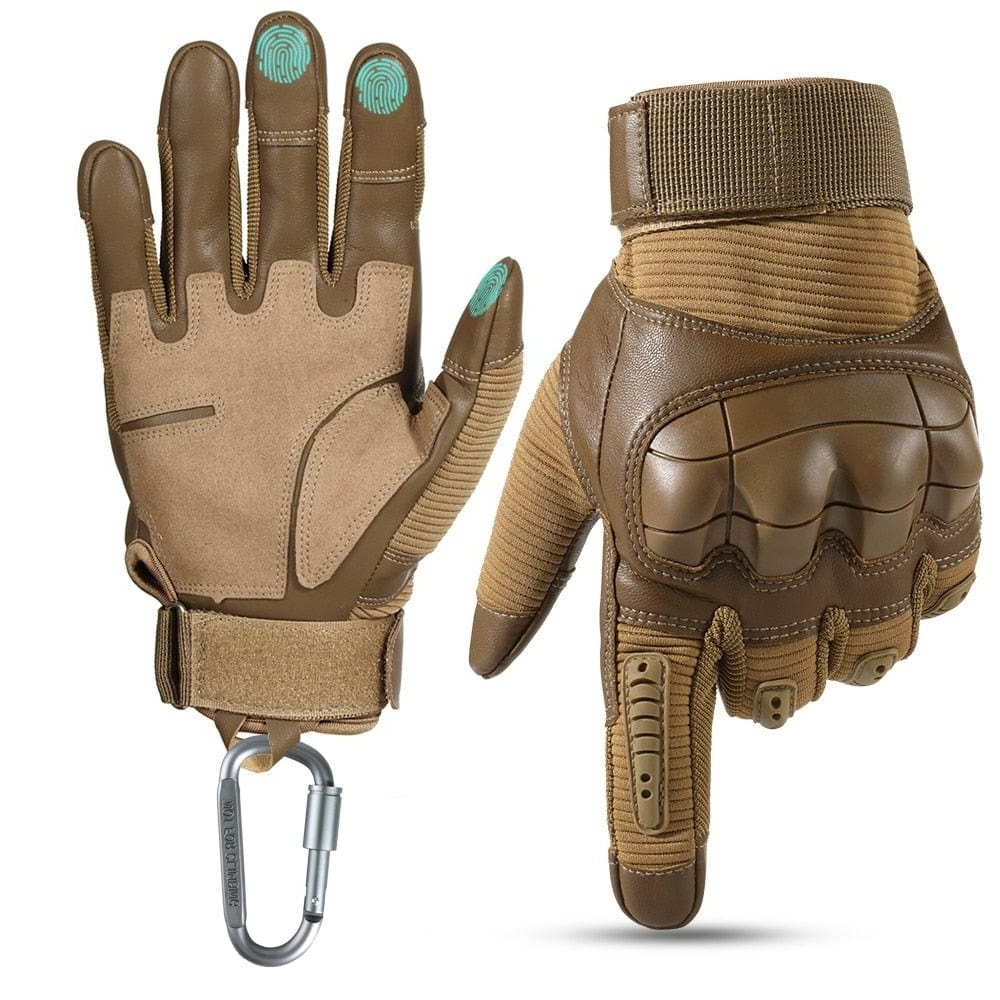 Gants tactiques GOS Tactical cuir PU Tan / Coyote / S