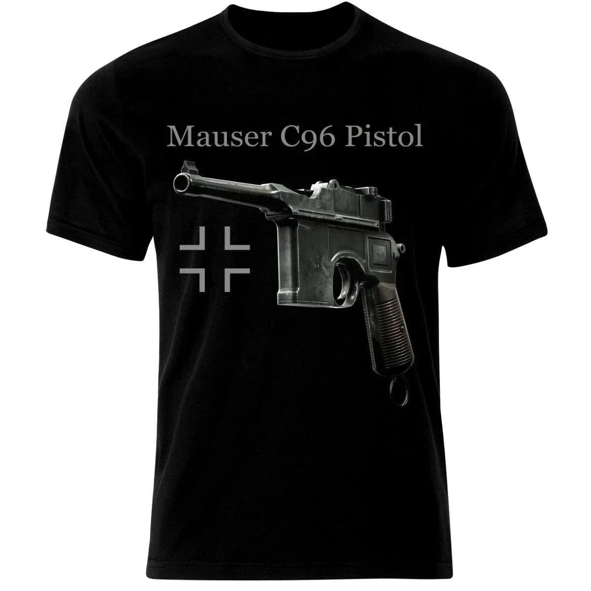 German Mauser C 96 Pistol Handgun T-Shirt 100% Cotton O-Neck Summer Short Sleeve Casual Mens T-shirt Size S-3XL black / XL