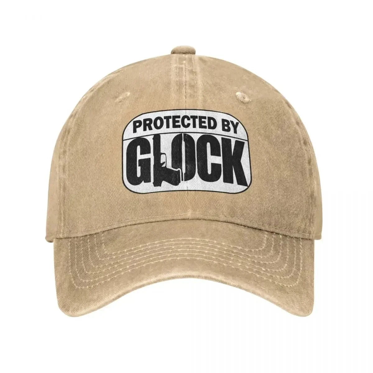 Glock Gun Baseball Caps Fashion Distressed Washed Tactical Shooting Snapback Hat Unisex Style Outdoor Running Golf Caps Hat Khaki / One Size