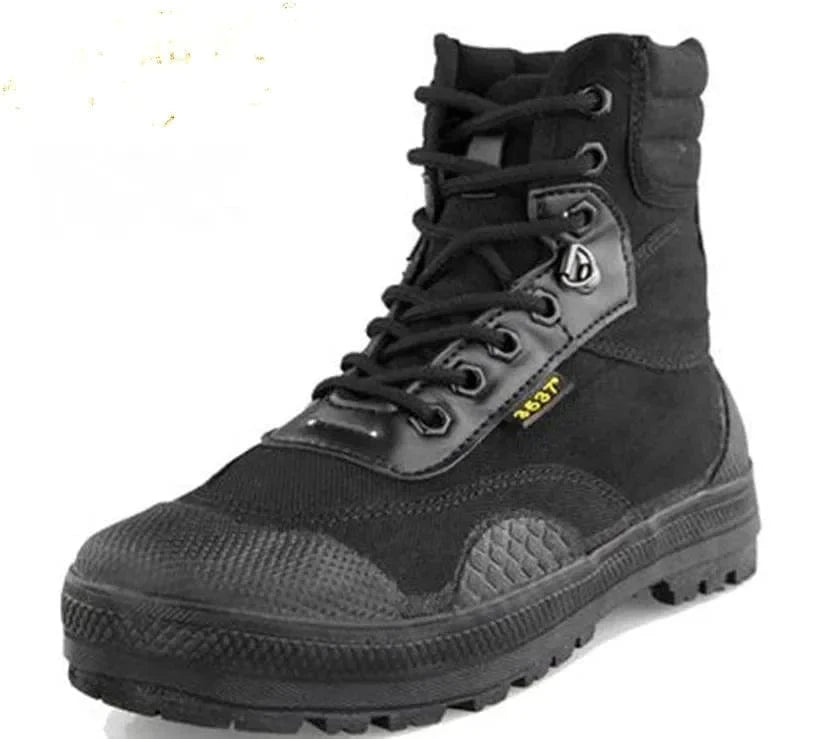 Good quality New Men Desert Boots Men Tactical Lace Up Canvas Camouflage Rubber Boots Size 38-44 black / 7