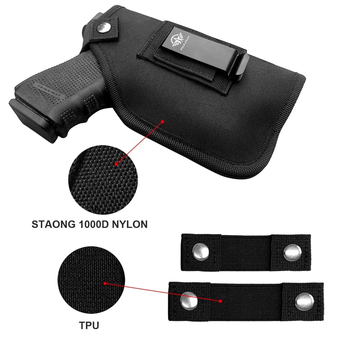 Holster pistolet 9/40/45. POLE.CRAFT ambidextre