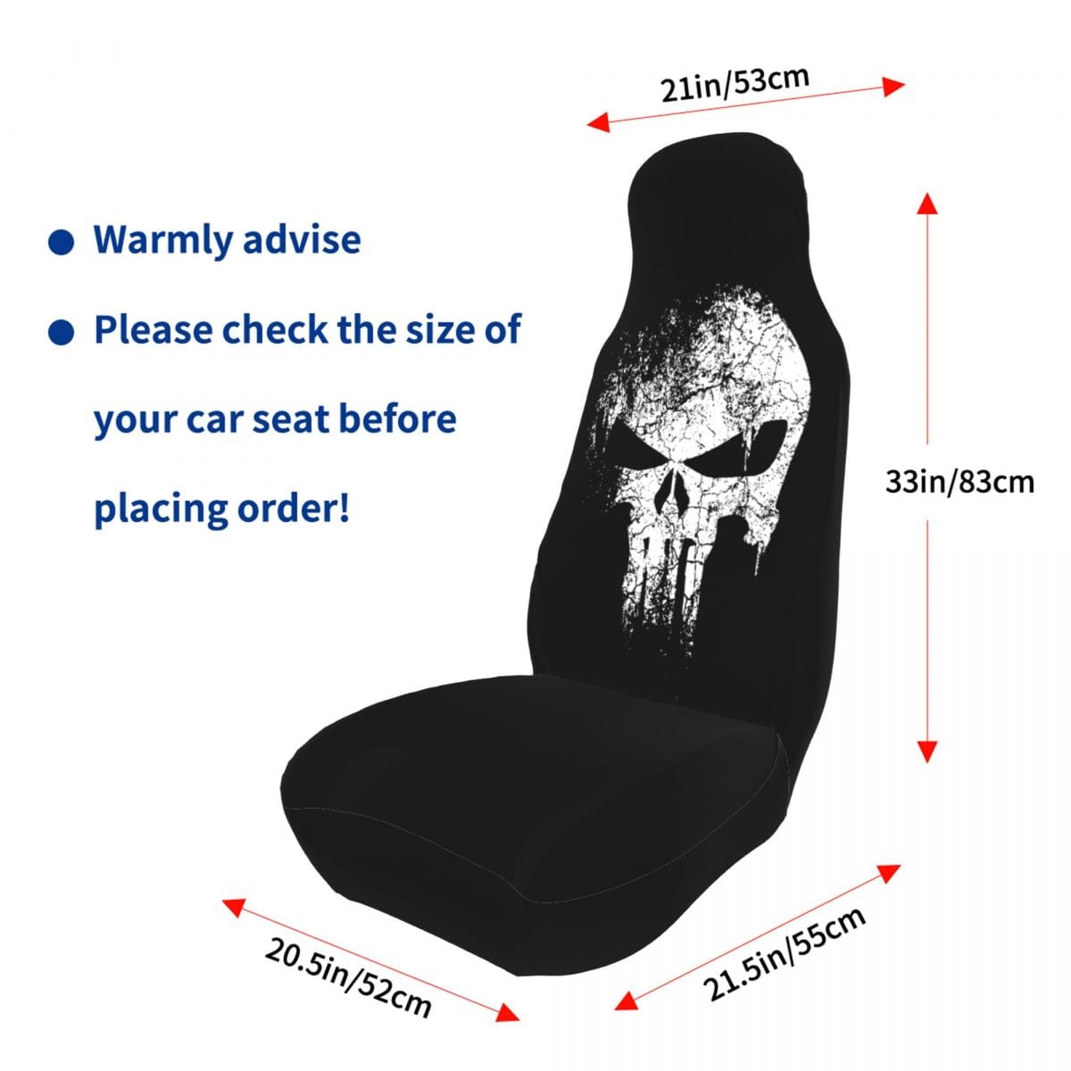 Housse voiture universel motif crâne