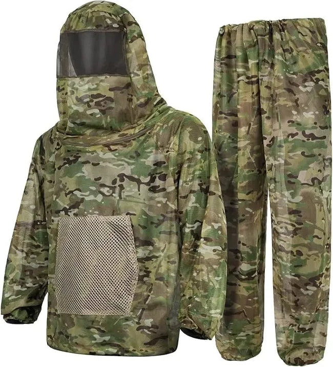 Hunting Clothes Hooded Man Also Mosquito Proof Clothing Breathable Hunting Gear Camouflage Uniform Ghillie Suit Equipment Cp CP / XL