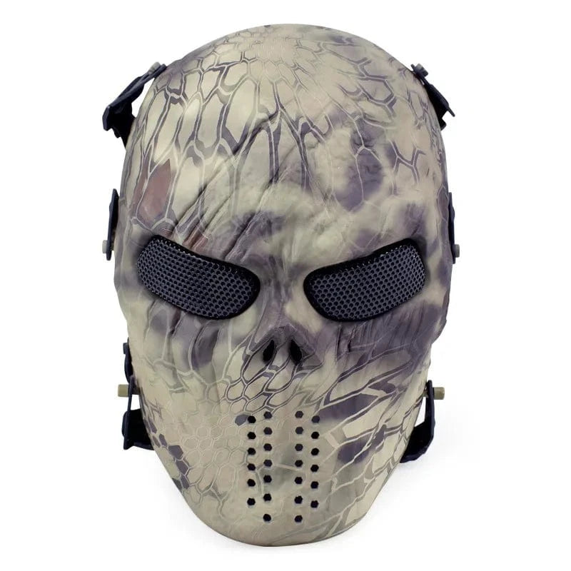 Iron Blood Skull Tactical Soldier Mask CS Field Full Face Breathable Face Protection Cycling All Terrain Camouflage Field Mask Wilderness Python