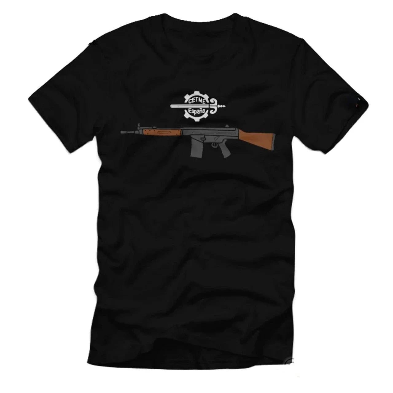 LE CETME Espana Wood Creates G3 Rifle Spain Factory Logo T-Shirt. Premium Cotton Short Sleeve Unisex T Shirt black06lee1 / XXXL