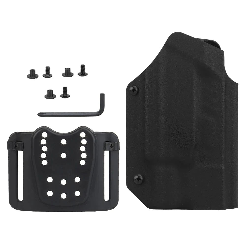 Lightweight Kydex Holster Glock G17 G19 19X 22 23 34 35 45 .40 with X300U-A Flashlight(not included ) Hunting Airsoft Holster GB-K-18 BK