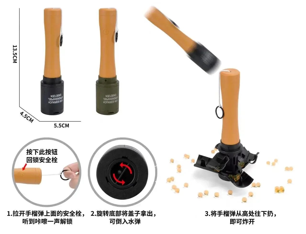 M18F1 Hand Grenade Model Toy Simulation Hand Grenade Prank Toy Military Model Boy Series Birthday Gift Christmas Gift