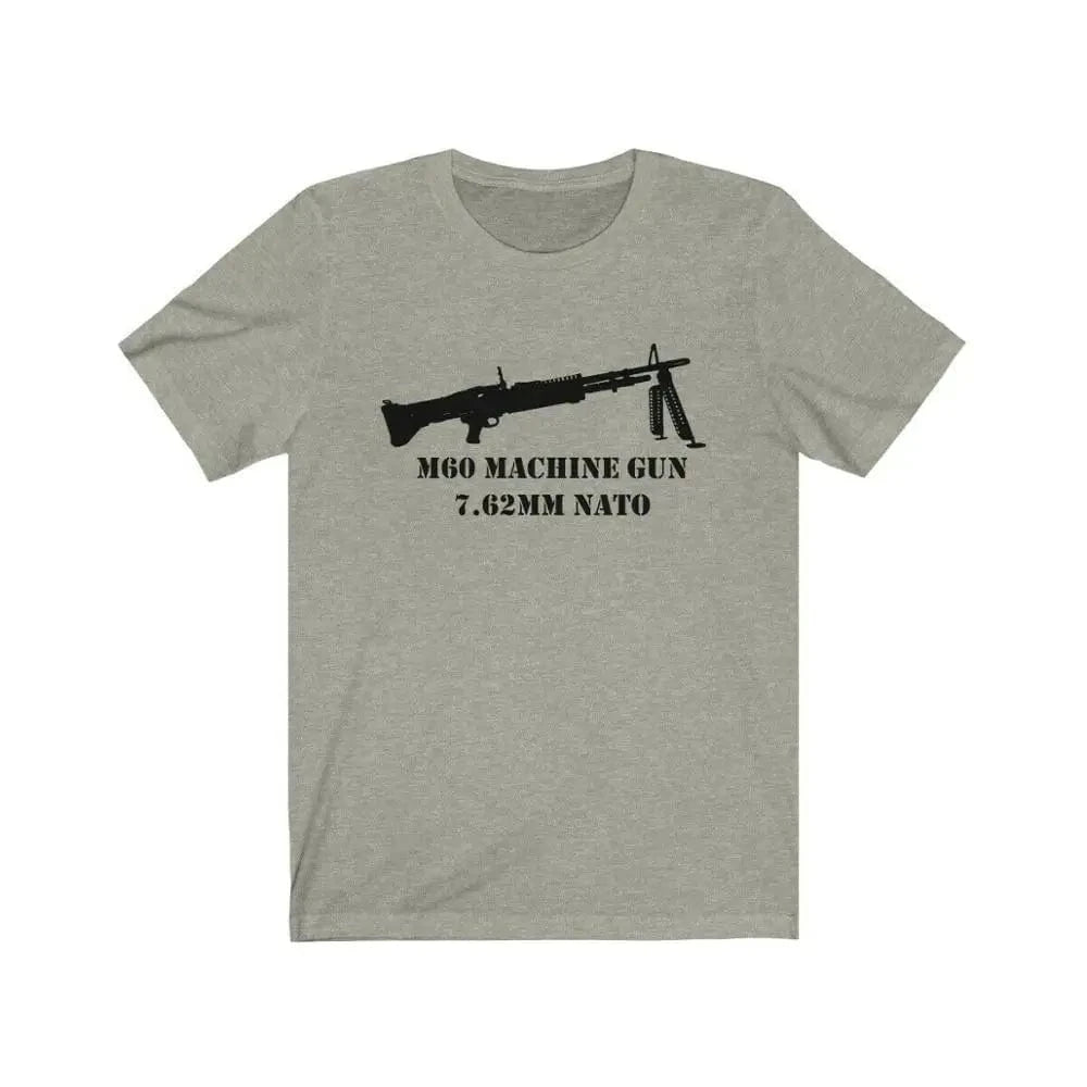 M60 Shirt, Green/Grey, Belt Fed Machine Gun 7.62 Nato, Vietnam 2019 Brand Clothes Printing Fashion Men Tops Tees Shirt GRAY / L