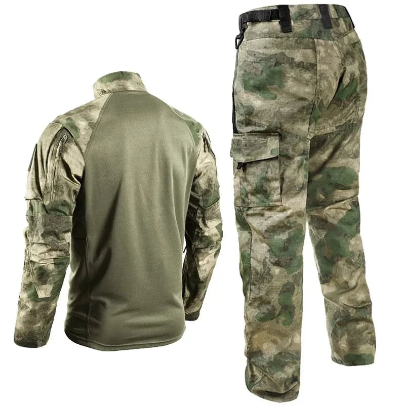 Men Frog Suits Outdoor Long Sleeve Tshirts Field Sport Training Instructor Clothing Hunting Hiking Camo Shirts and Cargo Pants
