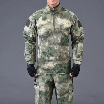 Men Frog Suits Outdoor Long Sleeve Tshirts Field Sport Training Instructor Clothing Hunting Hiking Camo Shirts and Cargo Pants All FG Shirt 1 / XL
