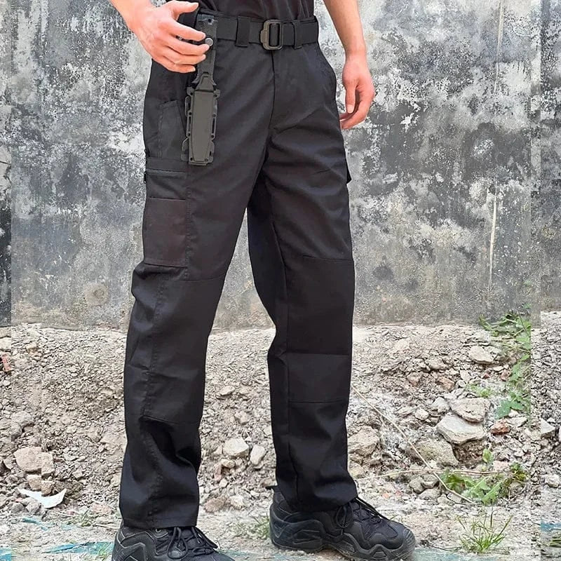 Men Frog Suits Outdoor Long Sleeve Tshirts Field Sport Training Instructor Clothing Hunting Hiking Camo Shirts and Cargo Pants Black Pants / XXXL