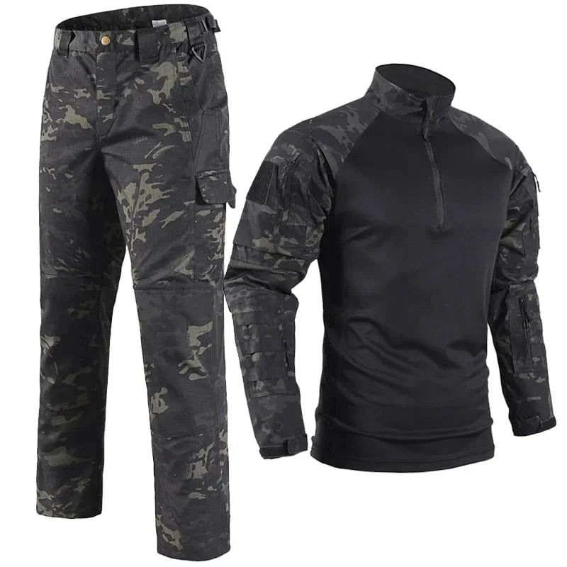 Men Frog Suits Outdoor Long Sleeve Tshirts Field Sport Training Instructor Clothing Hunting Hiking Camo Shirts and Cargo Pants MCBK Suit / XXXL