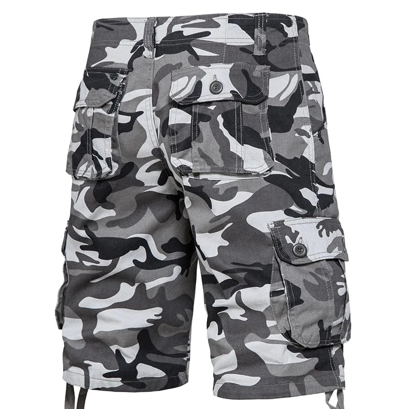 Men's Camo Shorts Summer Casual Half Pants Camouflage Outdoor Sports Short Pants Side Pocket Cotton Breathable Shorts 002Grey Camo / 44