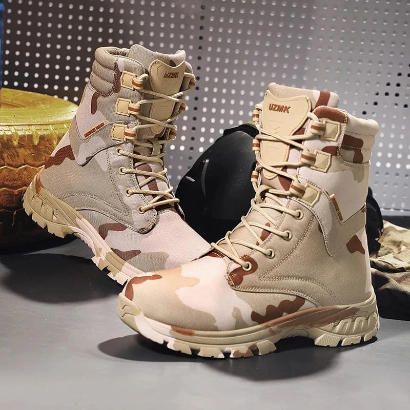Men's Camouflage Tactical Boots Men's Desert Waterproof Work Safety Shoes Mountaineering Shoes Ankle Boots Men's Outdoor Boots