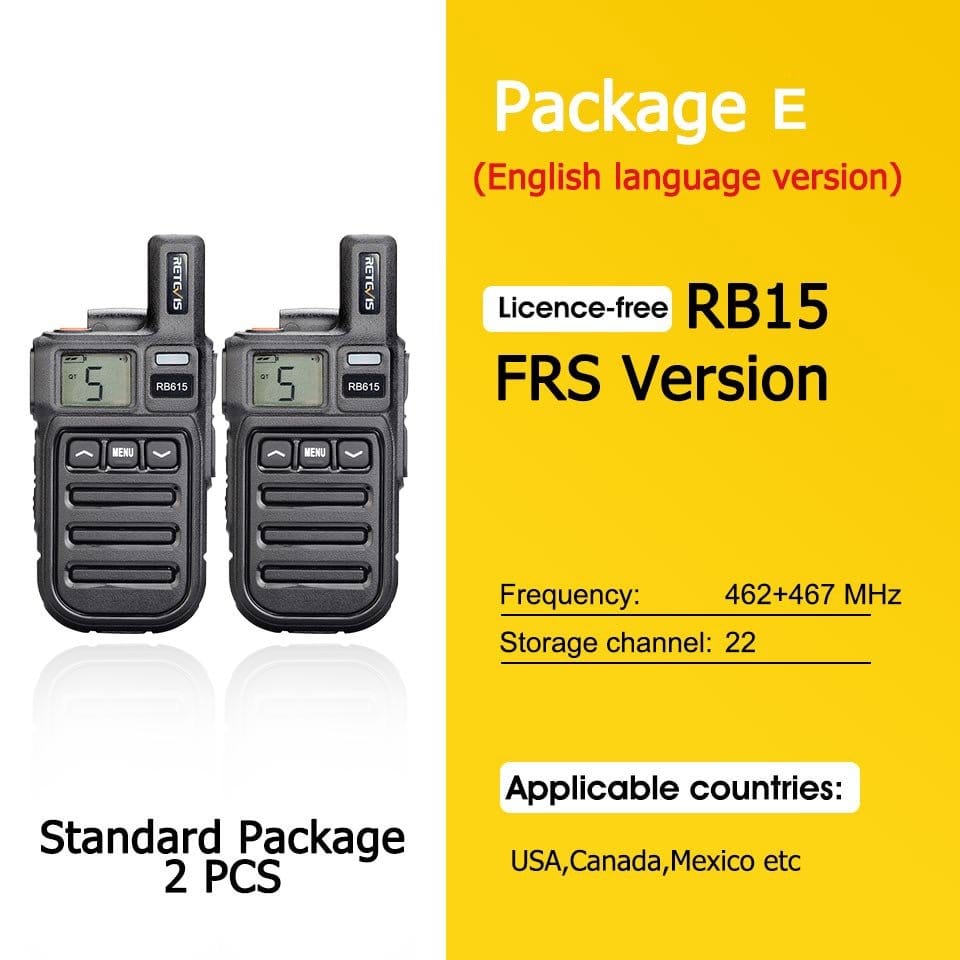 Mini talkie-walkie RB615 PMR / FRS PMR446 PTT FRS English 2PCS
