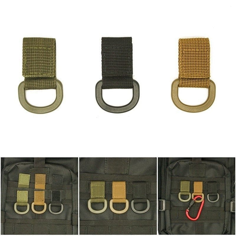 10 Pièces Mousqueton Kaki Tactique - Anneau En D Plastique Résistant Pour Sangle 2,5 Cm, Escalade Sac à Dos MOLLE