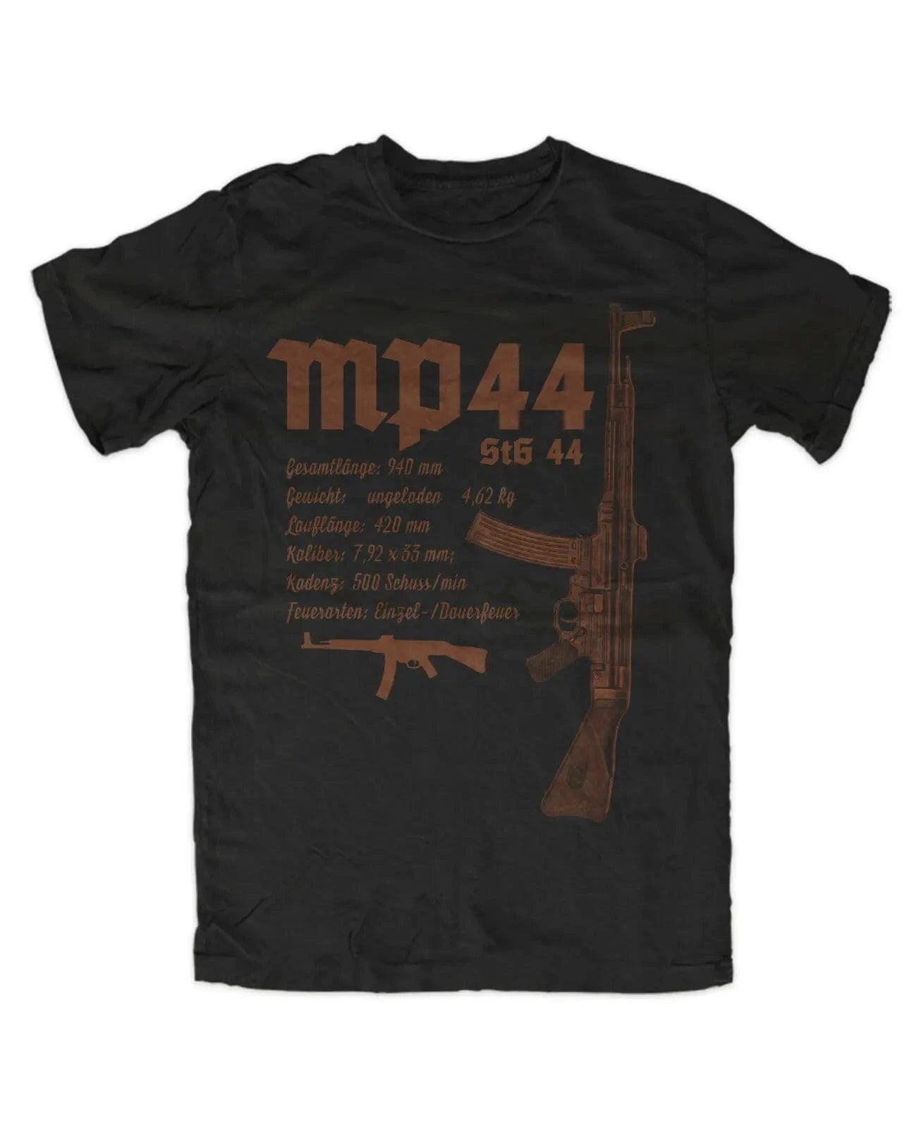 MP44 Premium Men T-shirt Army Military MG 42 Germany Short Sleeve Casual T Shirt black / S