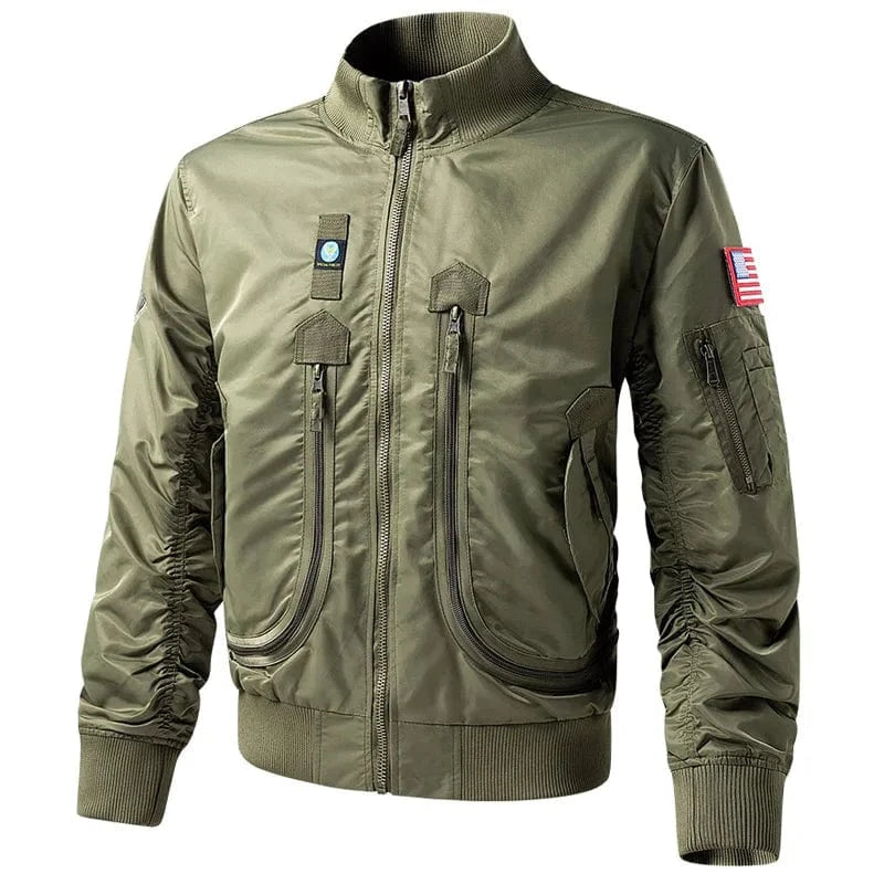 New MA1 Pilot Bomber Jacket Men's Fashion Spring Autumn Baseball Suit Casual Coat Men's Military Windproof Jacket Khaki / M