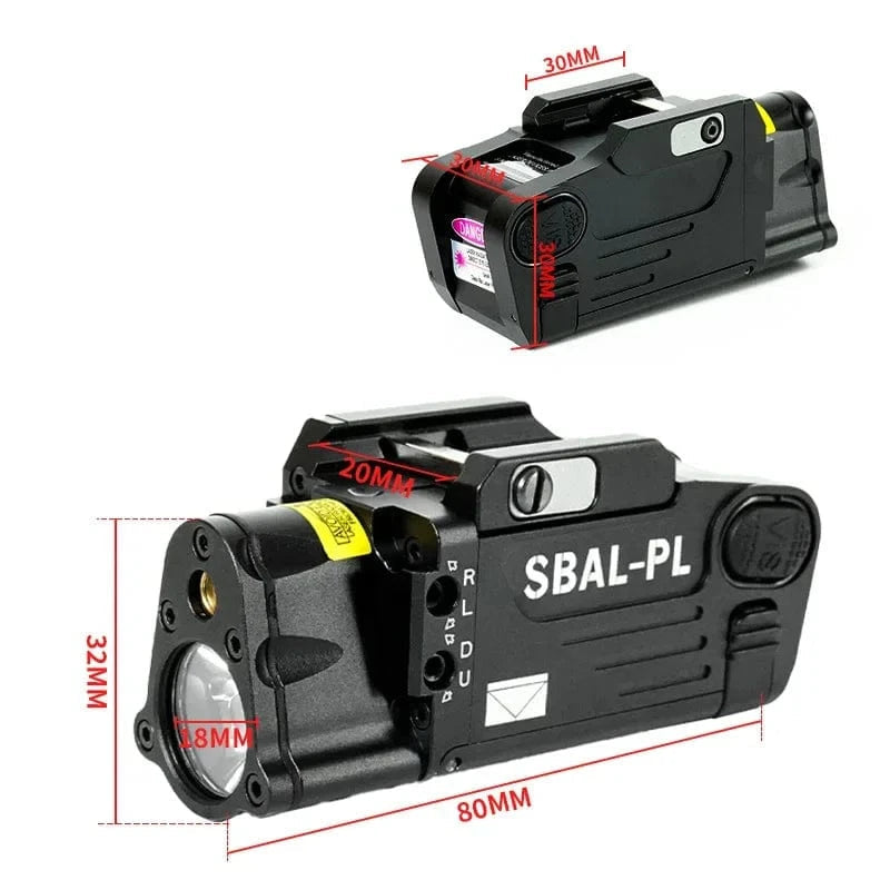 New Tactical SBAL-PL Flashlight 400LM Strobe LED Red Laser Hanging Weapon Light For 20MM Rail Night Fishing Hunting Accesssories