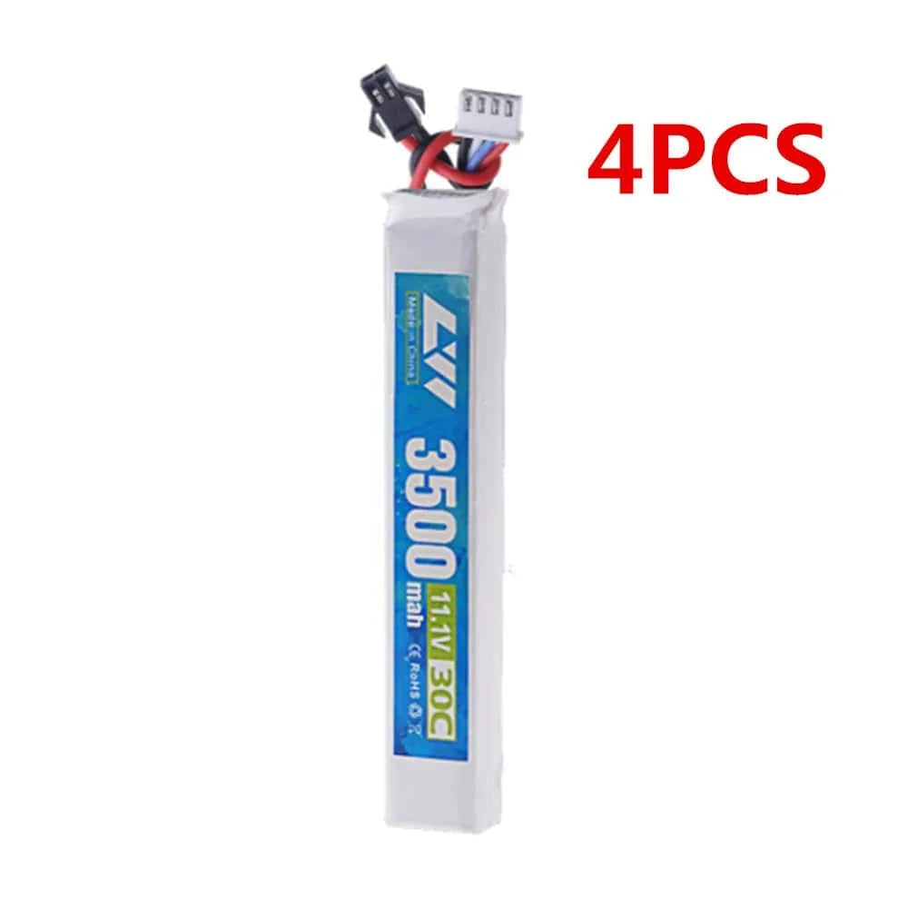 Original LiPo battery 11.1V 3S 3500mAh 30C 5020120 for RC Water Gun Airsoft BB Air Pistol Electric Toys Guns Parts 4pcs 3500mah-SM