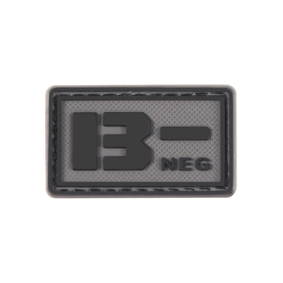 Patch groupe sanguin 3D PVC lumineux B- négatif (noir)