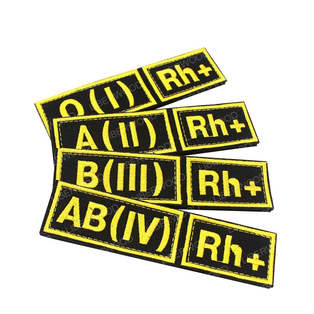 Patch groupe sanguin B AB A O (I) Rh