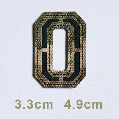 Patchs chiffres et lettres camo réfléchissant 0