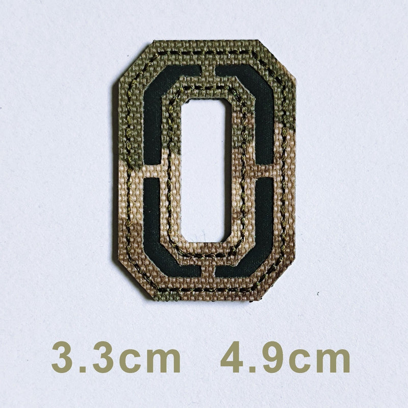 Patchs chiffres et lettres camo réfléchissant 0