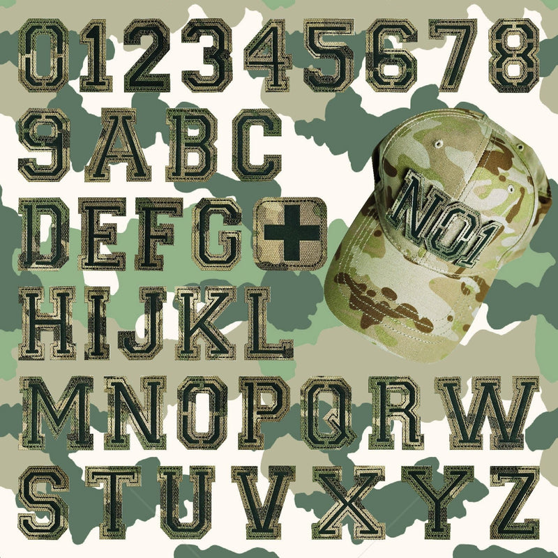 Patchs chiffres et lettres camo réfléchissant