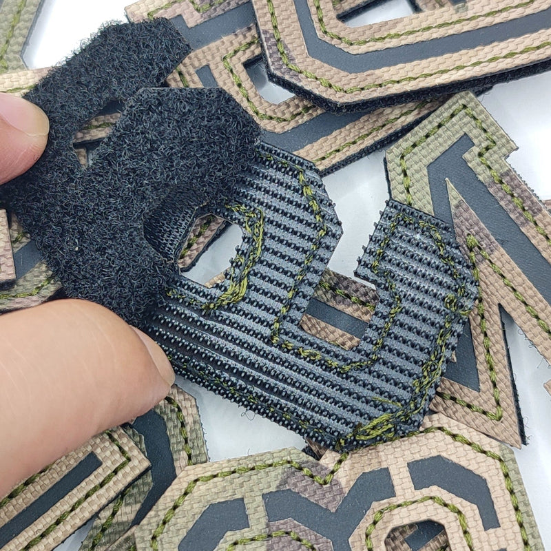 Patchs chiffres et lettres camo réfléchissant