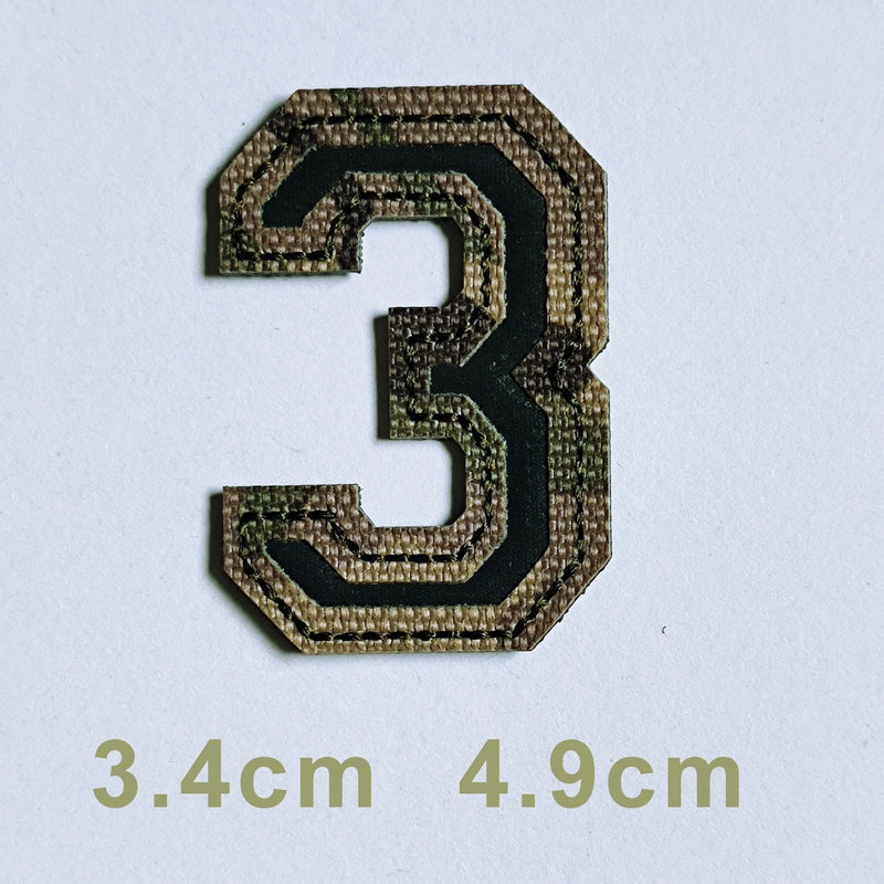 Patchs chiffres et lettres camo réfléchissant 3