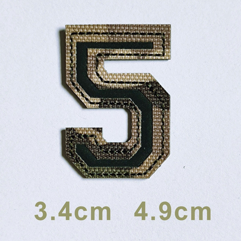Patchs chiffres et lettres camo réfléchissant 5
