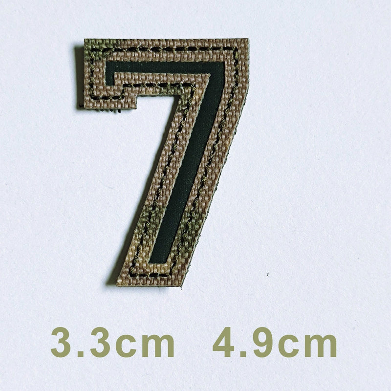 Patchs chiffres et lettres camo réfléchissant 7