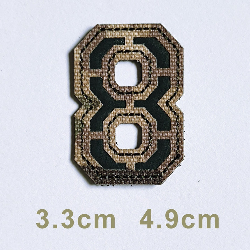 Patchs chiffres et lettres camo réfléchissant 8